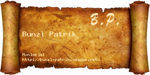 Bunzl Patrik névjegykártya